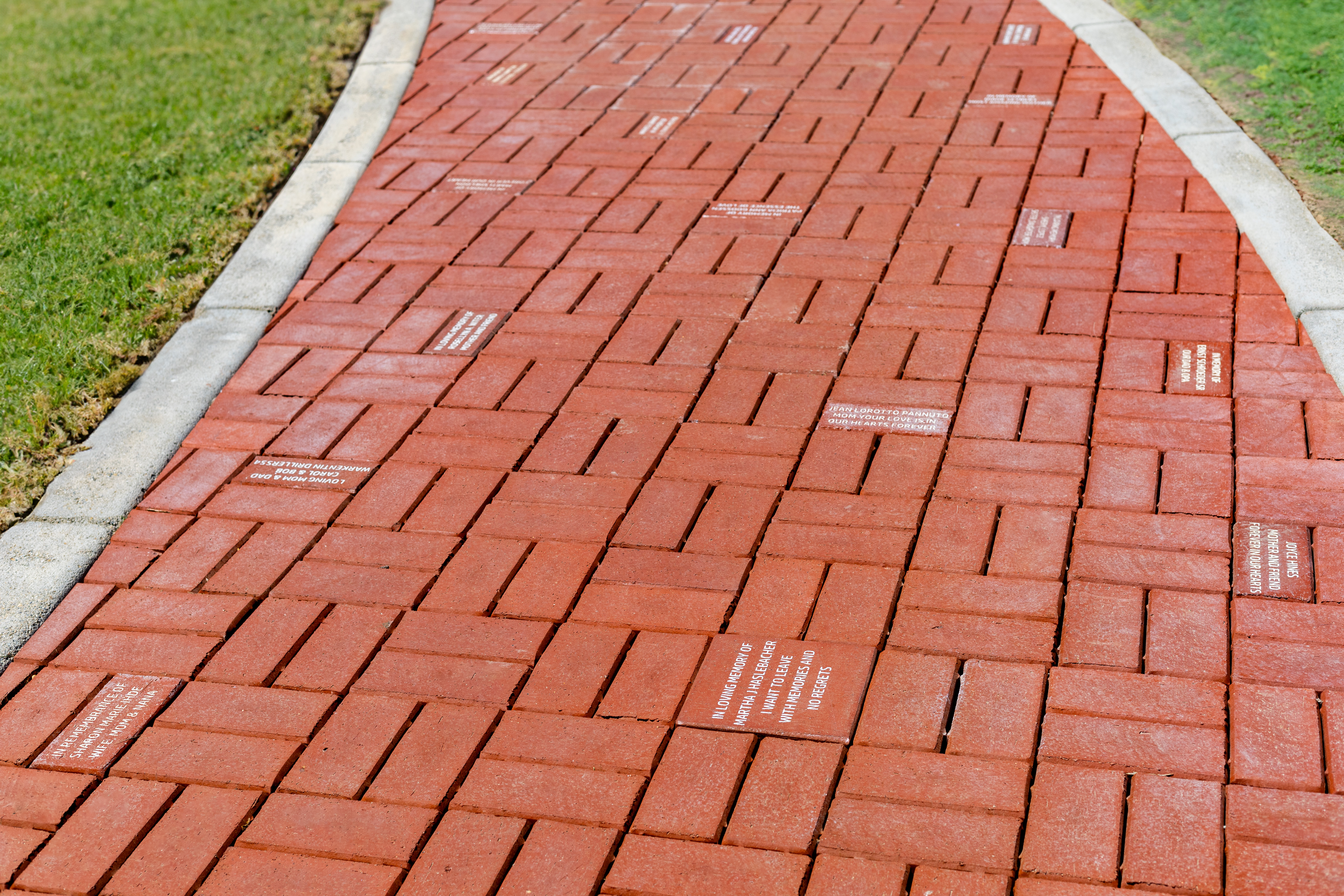 Personalized bricks on the Legacy Lane pathway at Hoffmann Hospice in Bakersfield